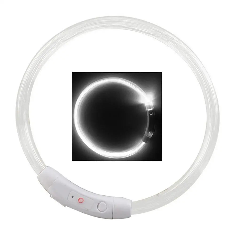 Multicolor LED Pet Dog Collar Cat Puppy Necklace Adjustable USB Rechargeable Cuttable Neck Ring Safety Night Glowing Waterproof