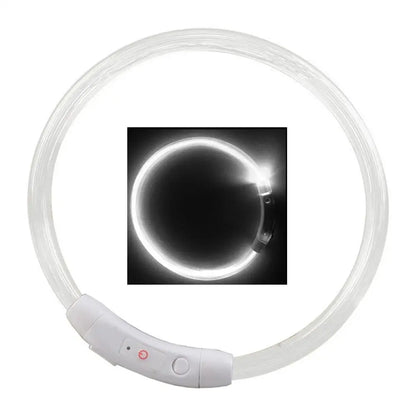 Multicolor LED Pet Dog Collar Cat Puppy Necklace Adjustable USB Rechargeable Cuttable Neck Ring Safety Night Glowing Waterproof