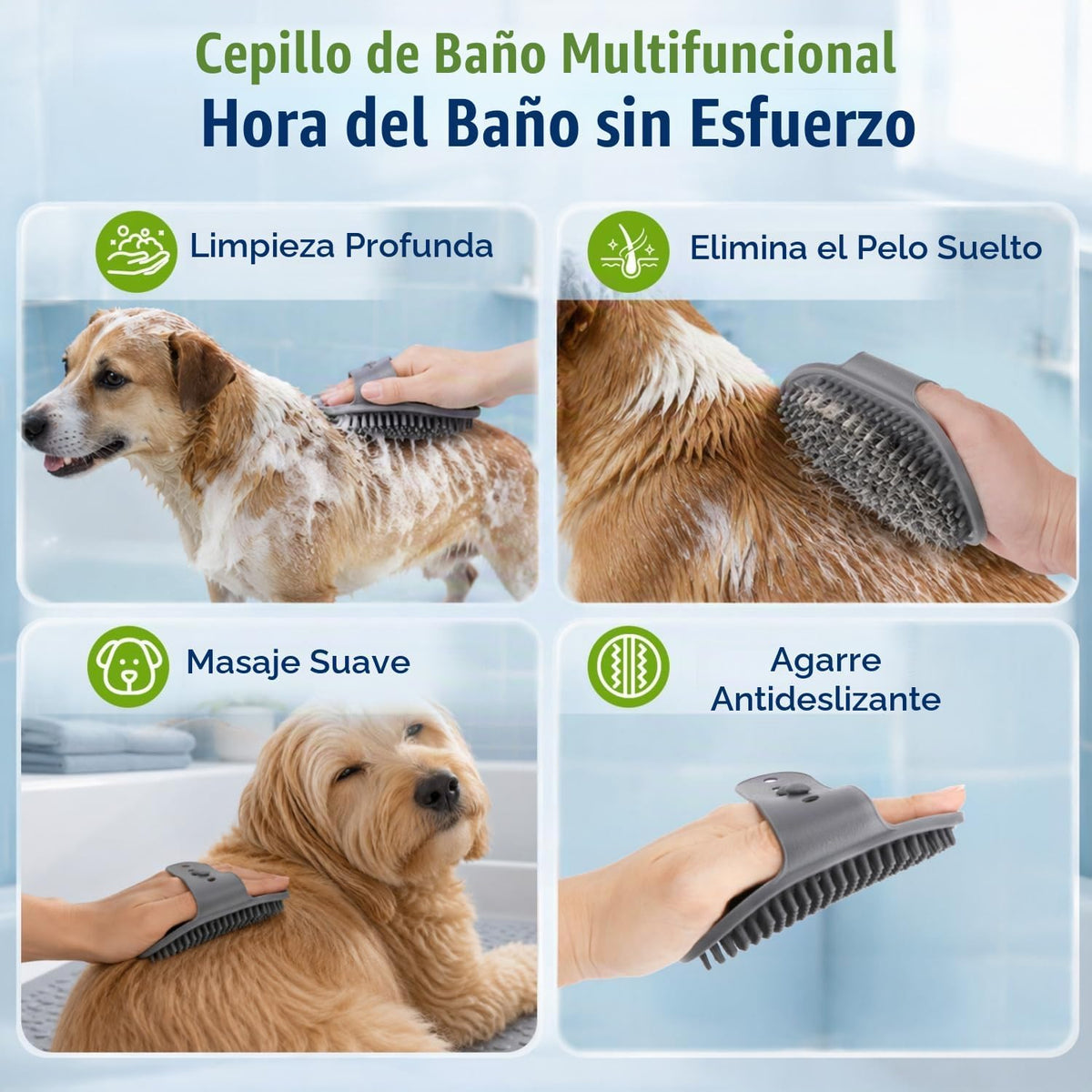 Nobleza Limpiador De Patas Para Perros Talla S - Kit De Aseo 5 En 1 Con 3 Toallas Y 1 Cepillo De Baño Grande, Taza Lavadora Portátil De Silicona Para Mascotas, Elimina Barro Y Suciedad (Gris)