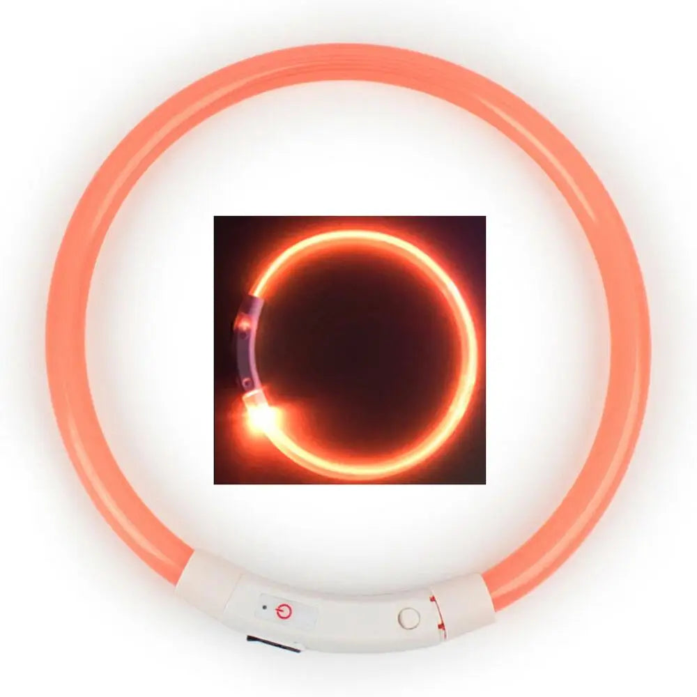 Multicolor LED Pet Dog Collar Cat Puppy Necklace Adjustable USB Rechargeable Cuttable Neck Ring Safety Night Glowing Waterproof