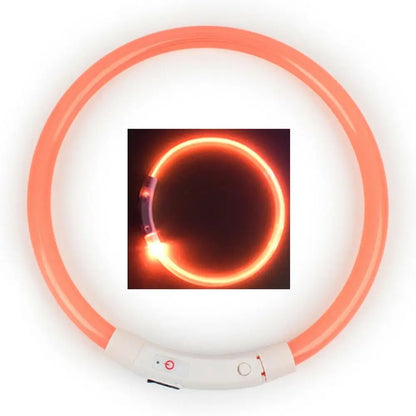 Multicolor LED Pet Dog Collar Cat Puppy Necklace Adjustable USB Rechargeable Cuttable Neck Ring Safety Night Glowing Waterproof