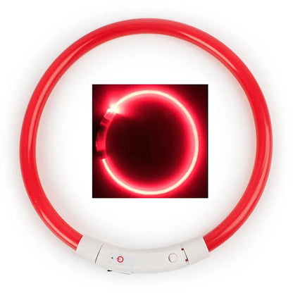 Multicolor LED Pet Dog Collar Cat Puppy Necklace Adjustable USB Rechargeable Cuttable Neck Ring Safety Night Glowing Waterproof