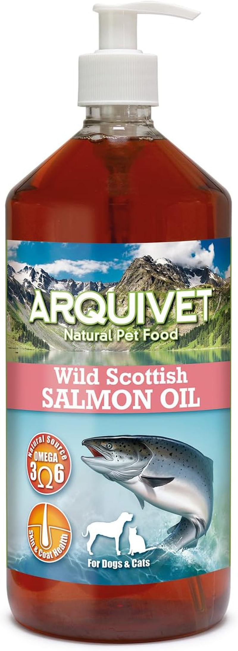 Arquivet - Aceite De Salmón Escocés - 1 Litro - Para Perros Y Gatos