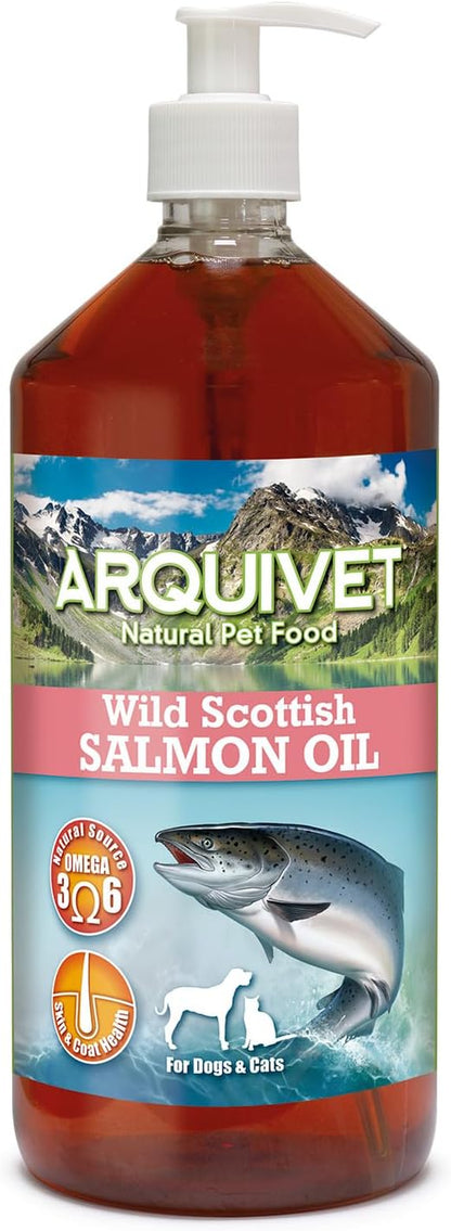 Arquivet - Aceite De Salmón Escocés - 1 Litro - Para Perros Y Gatos