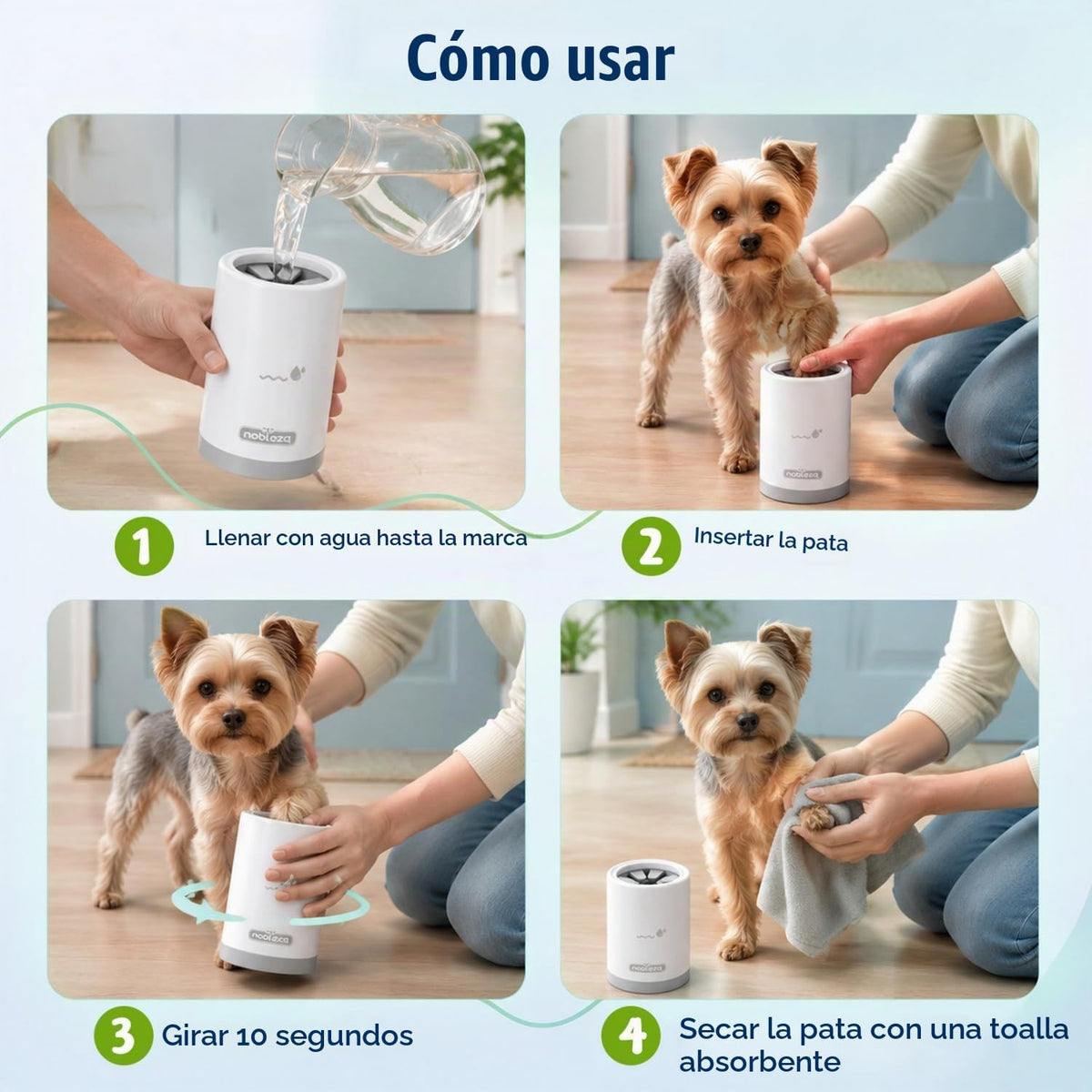 Nobleza Limpiador De Patas Para Perros Talla S - Kit De Aseo 5 En 1 Con 3 Toallas Y 1 Cepillo De Baño Grande, Taza Lavadora Portátil De Silicona Para Mascotas, Elimina Barro Y Suciedad (Gris)