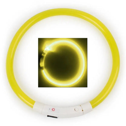 Multicolor LED Pet Dog Collar Cat Puppy Necklace Adjustable USB Rechargeable Cuttable Neck Ring Safety Night Glowing Waterproof