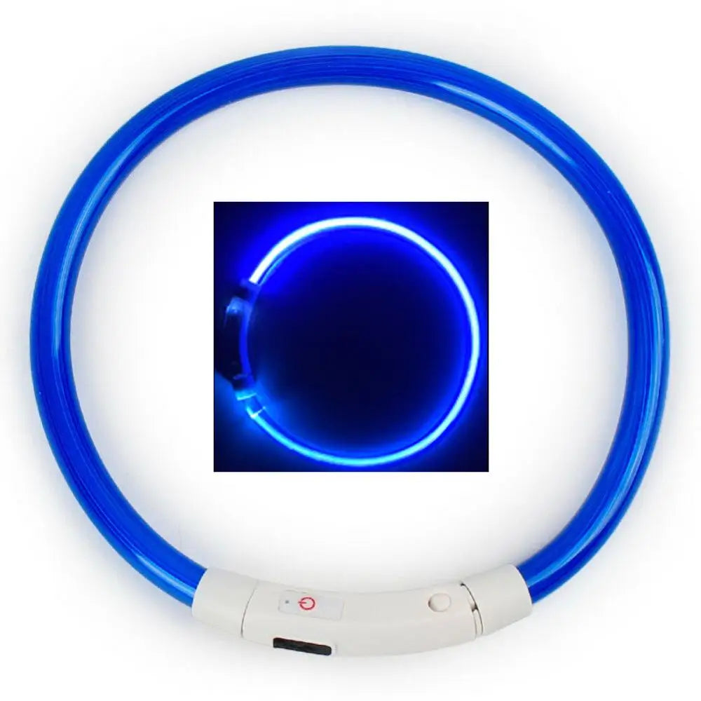 Multicolor LED Pet Dog Collar Cat Puppy Necklace Adjustable USB Rechargeable Cuttable Neck Ring Safety Night Glowing Waterproof