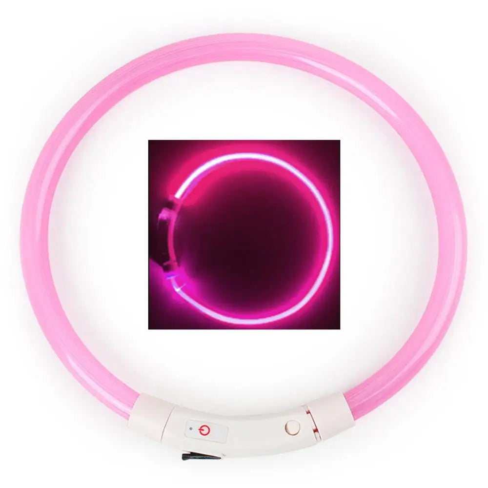 Multicolor LED Pet Dog Collar Cat Puppy Necklace Adjustable USB Rechargeable Cuttable Neck Ring Safety Night Glowing Waterproof