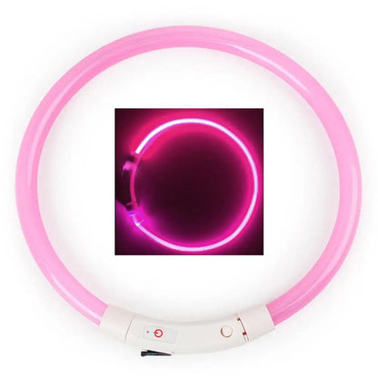 Multicolor LED Pet Dog Collar Cat Puppy Necklace Adjustable USB Rechargeable Cuttable Neck Ring Safety Night Glowing Waterproof