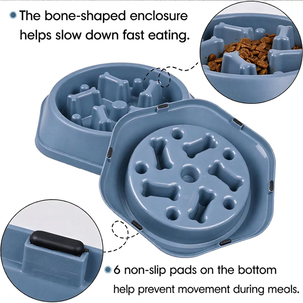 Slow Feeder Dog Bowl Anti-Anxiety Puppy Food Bowl Anti-Choking Pet Slow Eating Dog Dishes Puzzle Feeders for Dogs Small Medium