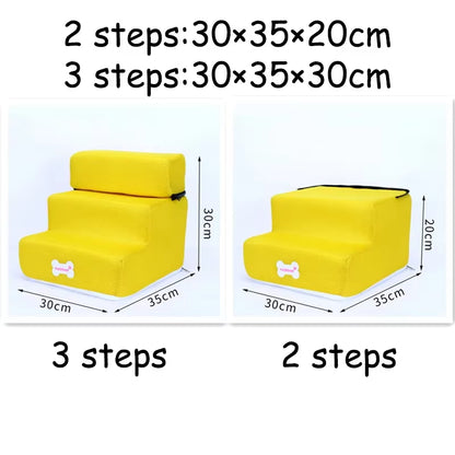 Hot Dog House Dog Stairs Pet 2/3 Steps Stairs for Small Dog Cat Pet Ramp Ladder Anti-Slip Removable Dogs Bed Stairs Pet Supplies