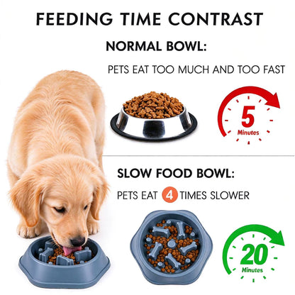 Slow Feeder Dog Bowl Anti-Anxiety Puppy Food Bowl Anti-Choking Pet Slow Eating Dog Dishes Puzzle Feeders for Dogs Small Medium