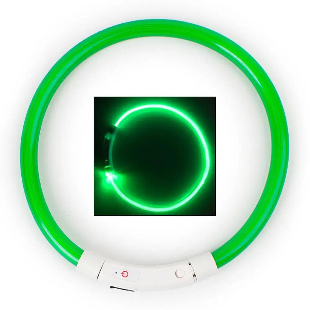 Multicolor LED Pet Dog Collar Cat Puppy Necklace Adjustable USB Rechargeable Cuttable Neck Ring Safety Night Glowing Waterproof