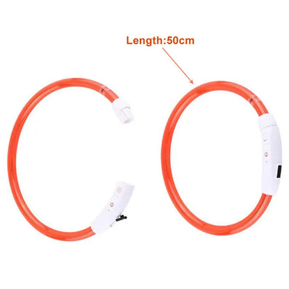 Multicolor LED Pet Dog Collar Cat Puppy Necklace Adjustable USB Rechargeable Cuttable Neck Ring Safety Night Glowing Waterproof