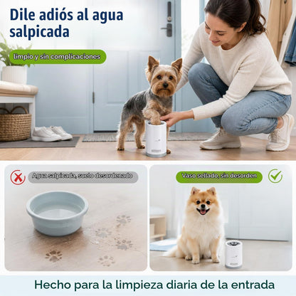 Nobleza Limpiador De Patas Para Perros Talla S - Kit De Aseo 5 En 1 Con 3 Toallas Y 1 Cepillo De Baño Grande, Taza Lavadora Portátil De Silicona Para Mascotas, Elimina Barro Y Suciedad (Gris)